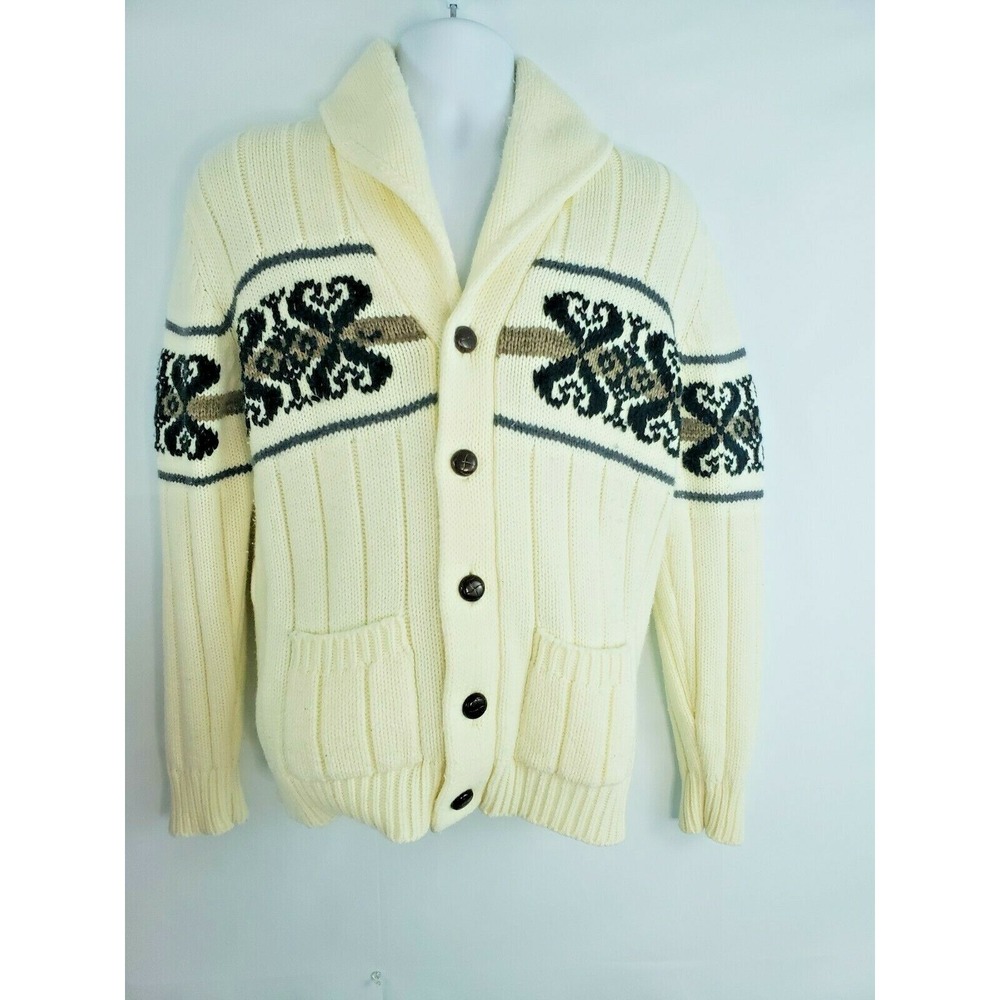 Sigallo men's button front Cardigan Sweater 100% Acrylic size Medium W14